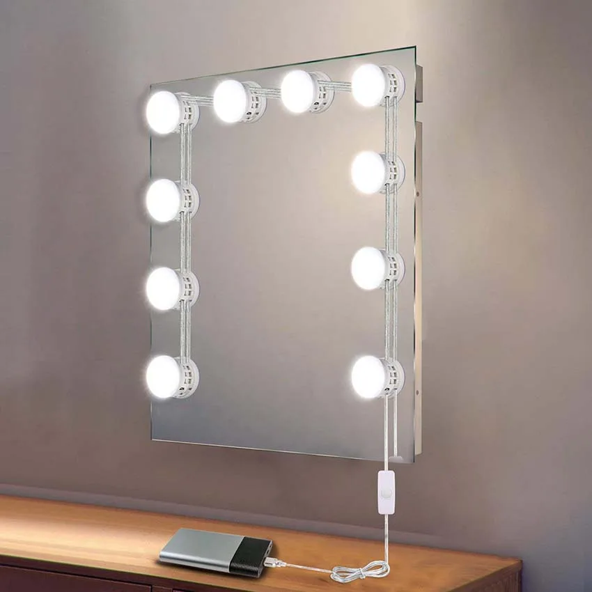 USB Powered Makeup Mirror Vanity LED Light Bulbs Lamp Kit 5 Levels Brightness Adjustable Lighted Make up Mirrors Cosmetic Tool
USB Powered Makeup Mirror Vanity LED Light Bulbs Lamp Kit 5 Levels Brightness Adjustable Lighted Make up Mirrors Cosmetic Tool