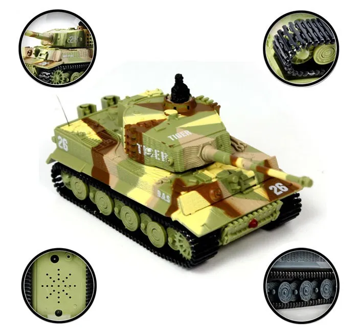 

ECRODA 2117 Simulation German RC Tiger Tank 14CH 1:72 Remote Control Simulated Panzer Mini RC Tanks For Child Toy kids gift