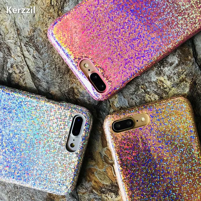 Чехол Kerzzil для iPhone 7 6 6s Plus блестящий чехол телефона с лазерной рыбкой шкалой X 8