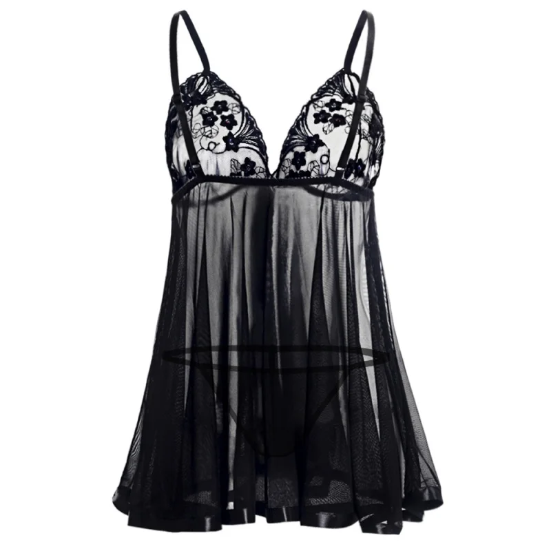 Sexy Lingerie Embroidery Sequine Transparent Backless Sexy Underwear Sleepwear Nightwear
Sexy Lingerie Embroidery Sequine Transparent Backless Sexy Underwear Sleepwear Nightwear