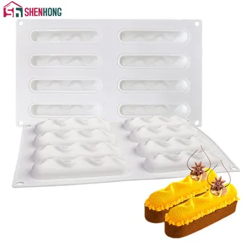 SHENHONG 8 Holes Oval Curved Tart Decoration Dessert Silicone Pastry Cake Mold For Baking Tartlet Mould Mousse Chocolate Pan
SHENHONG 8 Holes Oval Curved Tart Decoration Dessert Silicone Pastry Cake Mold For Baking Tartlet Mould Mousse Chocolate Pan