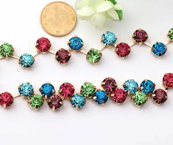 1 Yard Multicolor Rhinestones Wave Gold Plated Flatback Ribbon Chain Trim For Sewing Craft Diy
1 Yard Multicolor Rhinestones Wave Gold Plated Flatback Ribbon Chain Trim For Sewing Craft Diy