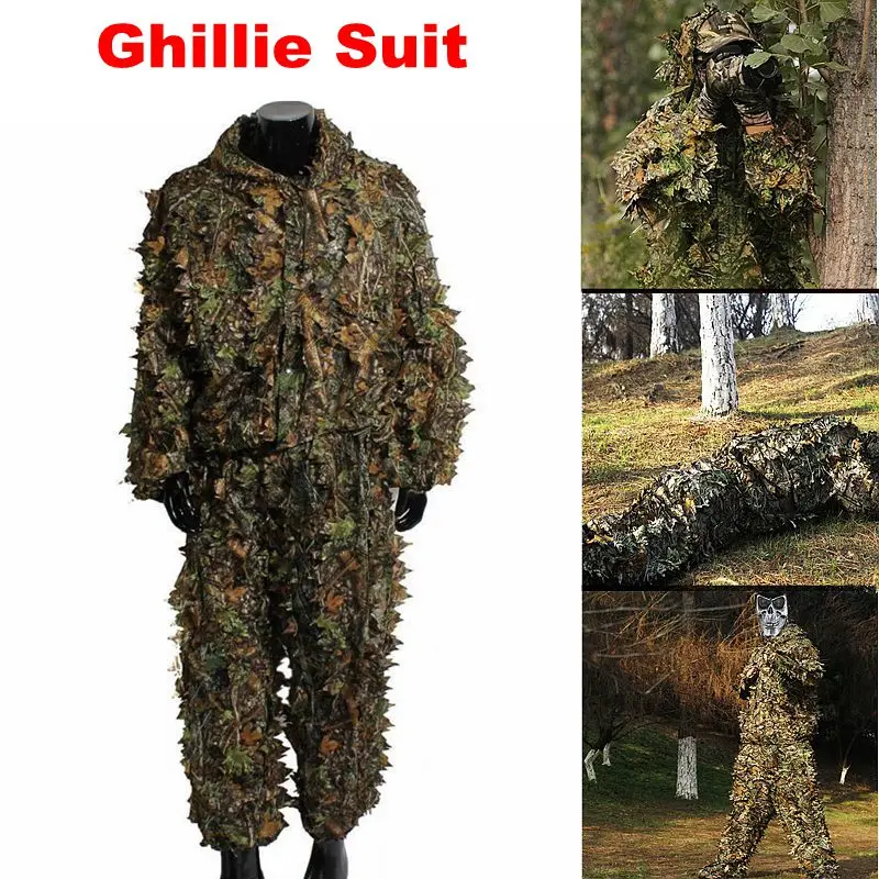 Multicam Outdoor Sport Airsoft Woodland Sniper Ghillie Suit Shirt + Pant Camouflage Tactical 3D Leaf Camo Jungle Hunting Clothes
Multicam Outdoor Sport Airsoft Woodland Sniper Ghillie Suit Shirt + Pant Camouflage Tactical 3D Leaf Camo Jungle Hunting Clothes