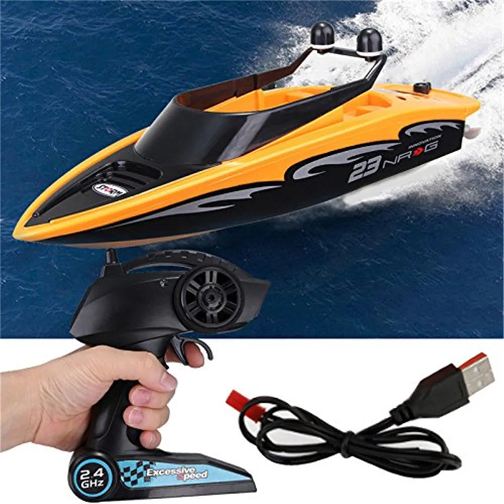 

RC Boats High-speed Radio remote control boat 2.4 GHZ 4-channel rowing electric toy children Electric racing speedboat Best Gift