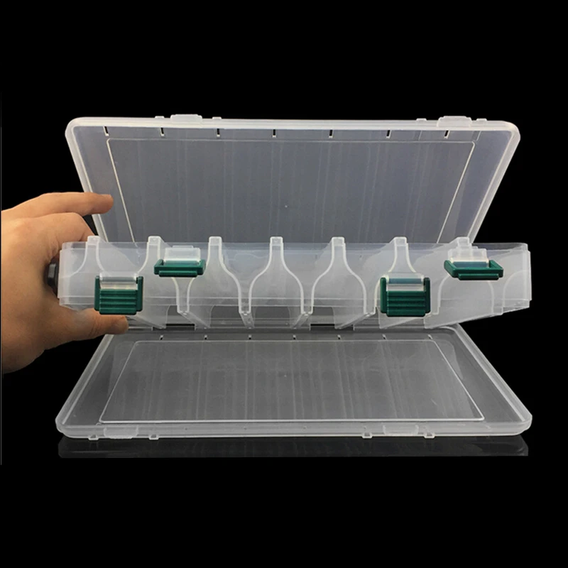 1pc Double Sided 14 Compartments Fishing Lure Box with Plastic Material Transparent Color
1pc Double Sided 14 Compartments Fishing Lure Box with Plastic Material Transparent Color