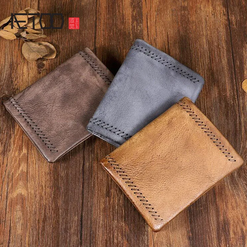 AETOO Original handmade suede leather vertical wallet Retro old multi-functional leather short wallet Fashion men and women
AETOO Original handmade suede leather vertical wallet Retro old multi-functional leather short wallet Fashion men and women