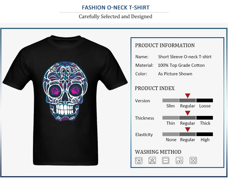 Cotton Boy Short Sleeve T Shirt Design Tops Shirt Cute Geek O Neck Tee Shirt Calavera IV Neon Calavera IV Neon