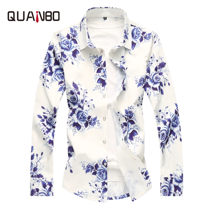 QUANBO Men Shirts Brand Clothing New Arrival Men's Stretch Plus size Long Sleeve Shirts Top Quality Blue Floral Shirt 6XL 8108
QUANBO Men Shirts Brand Clothing New Arrival Men's Stretch Plus size Long Sleeve Shirts Top Quality Blue Floral Shirt 6XL 8108