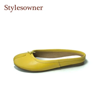 Stylesowner Real Leather Lady Semi Slipper Shoe Yellow Red Beige Split Toe Flat Casual Sapatos Mujer Women Slipper Mullers
Stylesowner Real Leather Lady Semi Slipper Shoe Yellow Red Beige Split Toe Flat Casual Sapatos Mujer Women Slipper Mullers