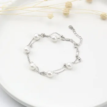 Korean Fashion Simple 925 Sterling Silver Pearl Bracelet Multi-layer Jewelry Girlfriend Gift Real Silver Pearls Bracelet Jewelry
Korean Fashion Simple 925 Sterling Silver Pearl Bracelet Multi-layer Jewelry Girlfriend Gift Real Silver Pearls Bracelet Jewelry
