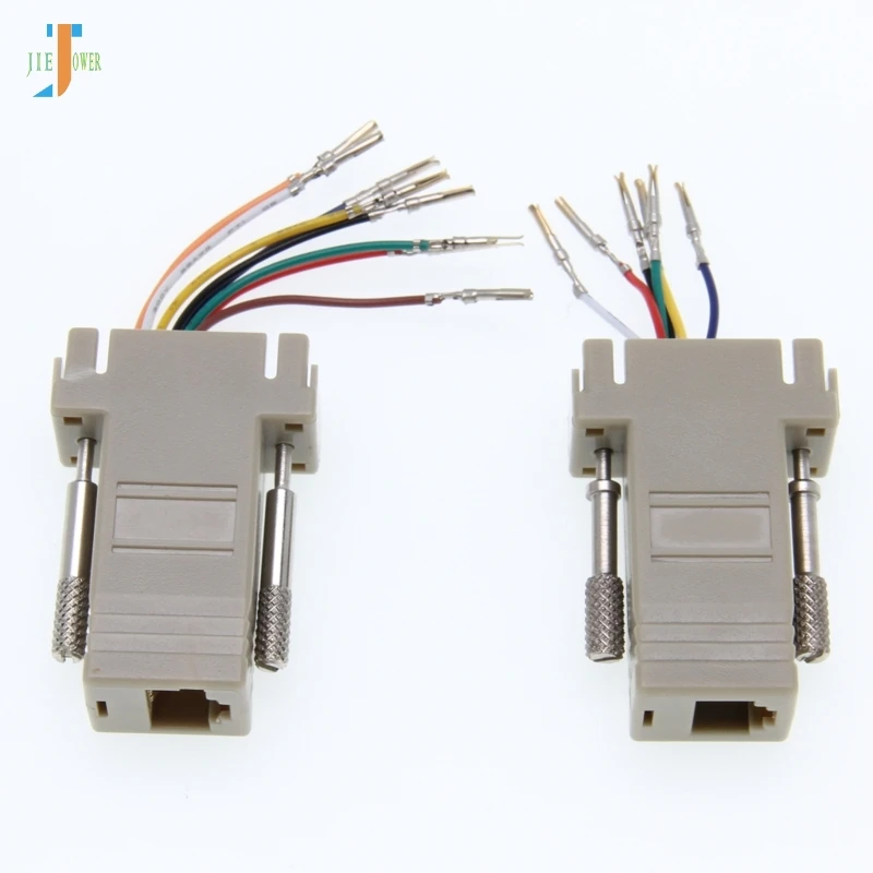 Адаптер 500 шт./лот DB9 Мама к RJ12 RJ45 мама dp9 для подключения компьютера 9-контактного