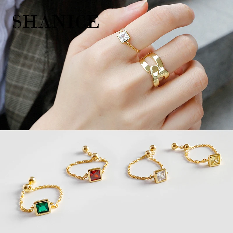 SHANICE 925 Sterling Silver Open Ring For Women Chain With White Yellow Green Red Cubic Zircon Rings Punk Style Bijoux Femme
SHANICE 925 Sterling Silver Open Ring For Women Chain With White Yellow Green Red Cubic Zircon Rings Punk Style Bijoux Femme