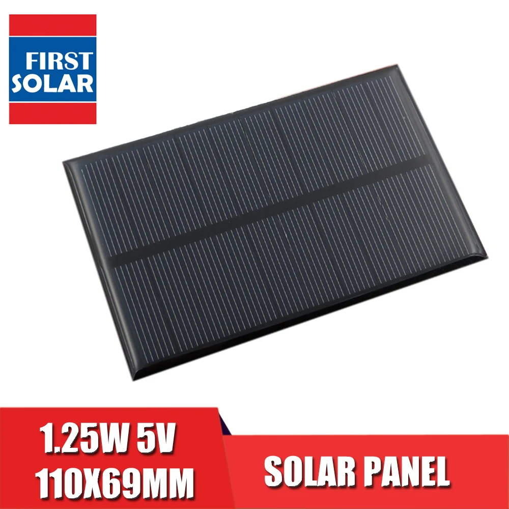 DC 5V 1.25W 250mA Monocrystalline Silicon Epoxy Solar Panels Module Mini Solar Cells For Charging Cellphone Battery Wholesale
DC 5V 1.25W 250mA Monocrystalline Silicon Epoxy Solar Panels Module Mini Solar Cells For Charging Cellphone Battery Wholesale