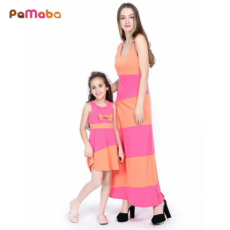 PaMaBa Fashion Family Matching Outfit Orange and Pink Stripe Maxi Dress Sleeveless Cotton Summer Robe Gown for Mom and Daughter
PaMaBa Fashion Family Matching Outfit Orange and Pink Stripe Maxi Dress Sleeveless Cotton Summer Robe Gown for Mom and Daughter