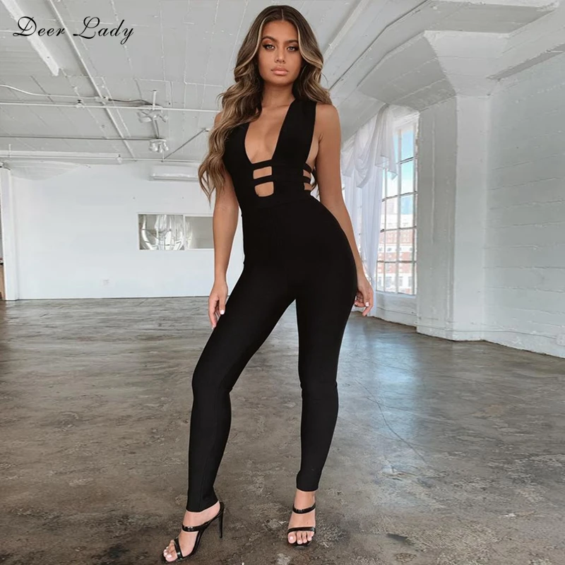 Deer Lady Summer Jumpsuit Women 2019 Black Bandage Jumpsuit Rayon Cut Out One Piece Bodycon Bodysuit Sexy Jumpsuit Clubwear
Deer Lady Summer Jumpsuit Women 2019 Black Bandage Jumpsuit Rayon Cut Out One Piece Bodycon Bodysuit Sexy Jumpsuit Clubwear