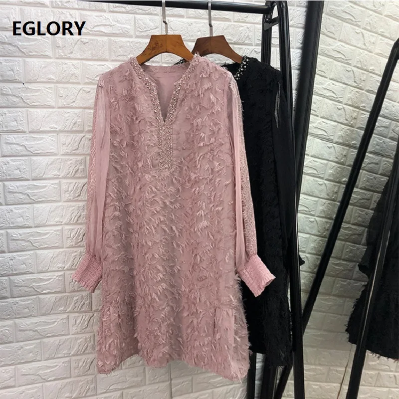 Pink Black Loose Dress New 2019 Spring Summer Casual Party Vestidos Ladies V-Neck Diamond Beading Tassel Long Sleeve Dress Novia
Pink Black Loose Dress New 2019 Spring Summer Casual Party Vestidos Ladies V-Neck Diamond Beading Tassel Long Sleeve Dress Novia