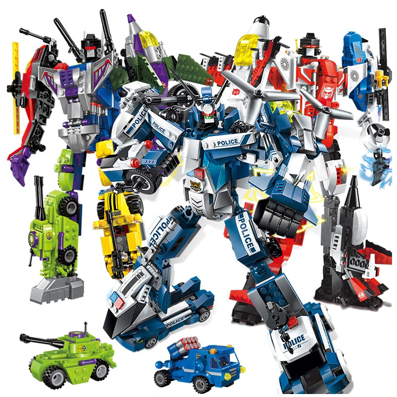 New Police Transformation Robot Assembly Figure 6in1 Building Blocks 8in1 Set Action Toy Figures Bricks Children Toys for boys
New Police Transformation Robot Assembly Figure 6in1 Building Blocks 8in1 Set Action Toy Figures Bricks Children Toys for boys
