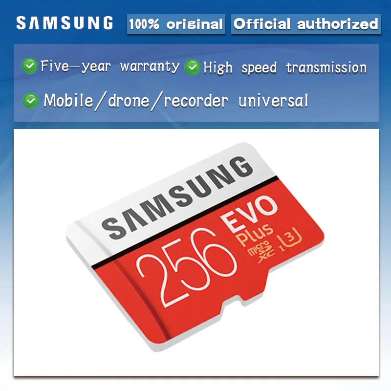 Original SAMSUNG Micro SD card 32GB Class10 16GB microSD Memory Card 64GB EVO+ EVO Plus 256GB 128GB TF Card cartao de memoria
Original SAMSUNG Micro SD card 32GB Class10 16GB microSD Memory Card 64GB EVO+ EVO Plus 256GB 128GB TF Card cartao de memoria