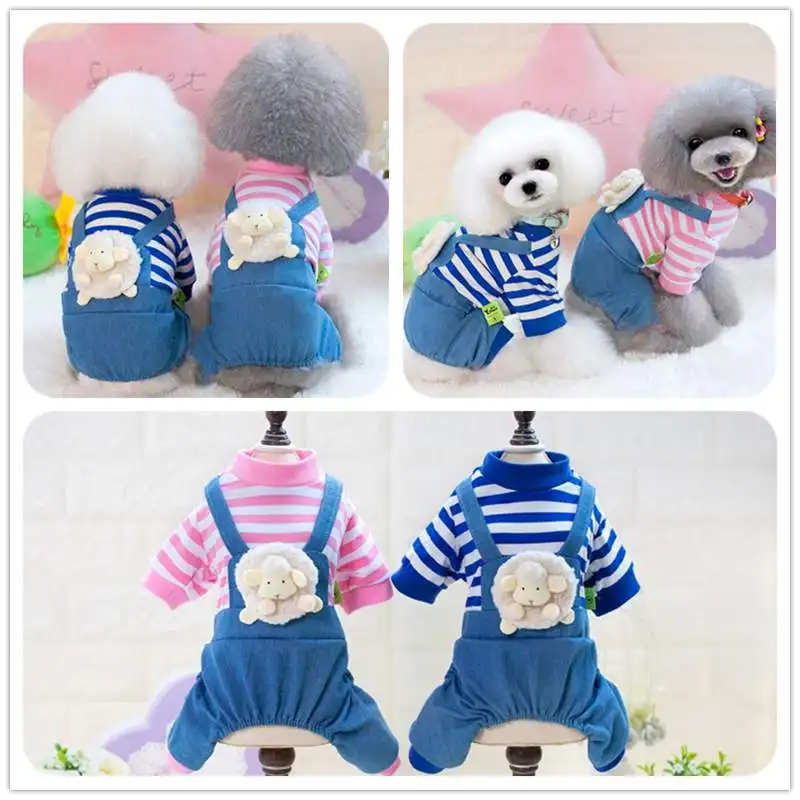 2019 Promotion New Dog Clothes With Striped Jeans T-shirt For Dogs Cotton Spring And Autumn Pet With Sweet Animals Decoration
2019 Promotion New Dog Clothes With Striped Jeans T-shirt For Dogs Cotton Spring And Autumn Pet With Sweet Animals Decoration