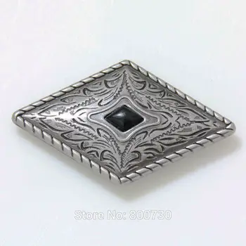 (KB303) 50pc Prairie Dust Diamond Concho Antique-Silver w/ Black Turquoise Stone Concho
(KB303) 50pc Prairie Dust Diamond Concho Antique-Silver w/ Black Turquoise Stone Concho