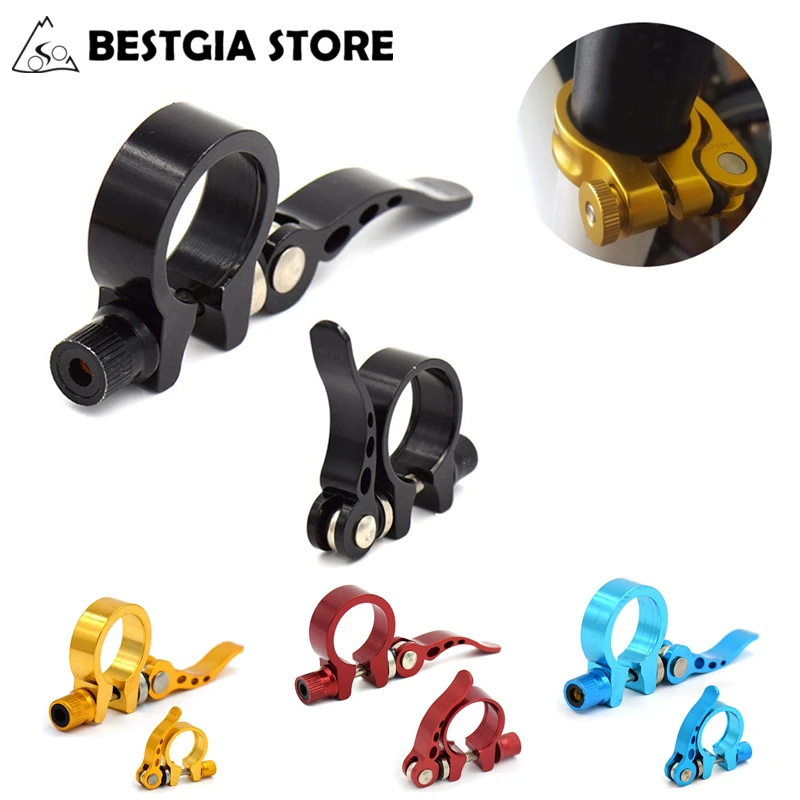 

31.8mm Aluminum Alloy Bicycle Seatpost Clamp MTB Road Bike Saddle Seat Post Clamp Quick Release Seatpost Clams Cycling Tube Clip