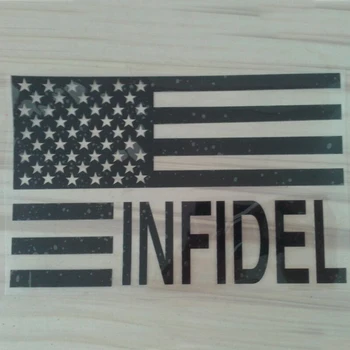 (50 pieces /lot) Wholesale INFIDEL vinyl American flag decorate car body window stickers decals Car styling
(50 pieces /lot) Wholesale INFIDEL vinyl American flag decorate car body window stickers decals Car styling