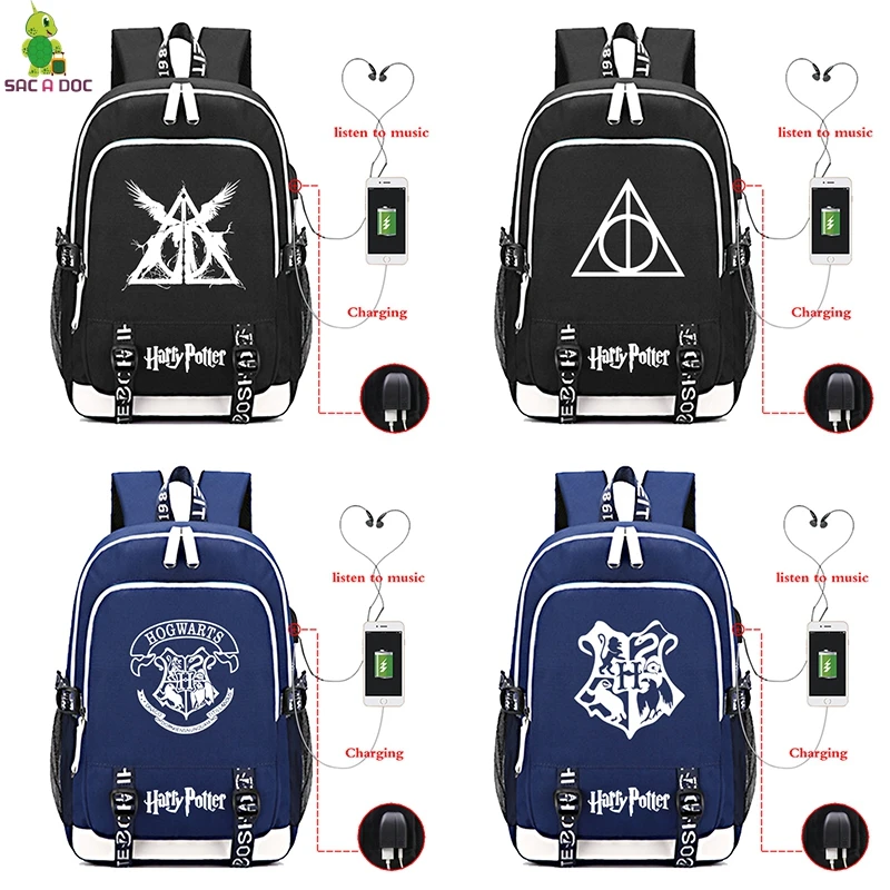 Harri Potter Prints Travel Bagpack College Backpacks Hogwarts Deathly Hallows Laptop Bookbags for Teenage Girls Bags Usb Charge
Harri Potter Prints Travel Bagpack College Backpacks Hogwarts Deathly Hallows Laptop Bookbags for Teenage Girls Bags Usb Charge