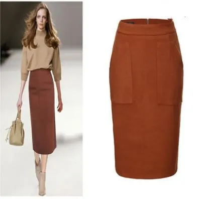 Women formal Woolen High Waist Wool Pencil Skirt Autumn Winter Work OL Skirts Package hip office lady skirt
Women formal Woolen High Waist Wool Pencil Skirt Autumn Winter Work OL Skirts Package hip office lady skirt