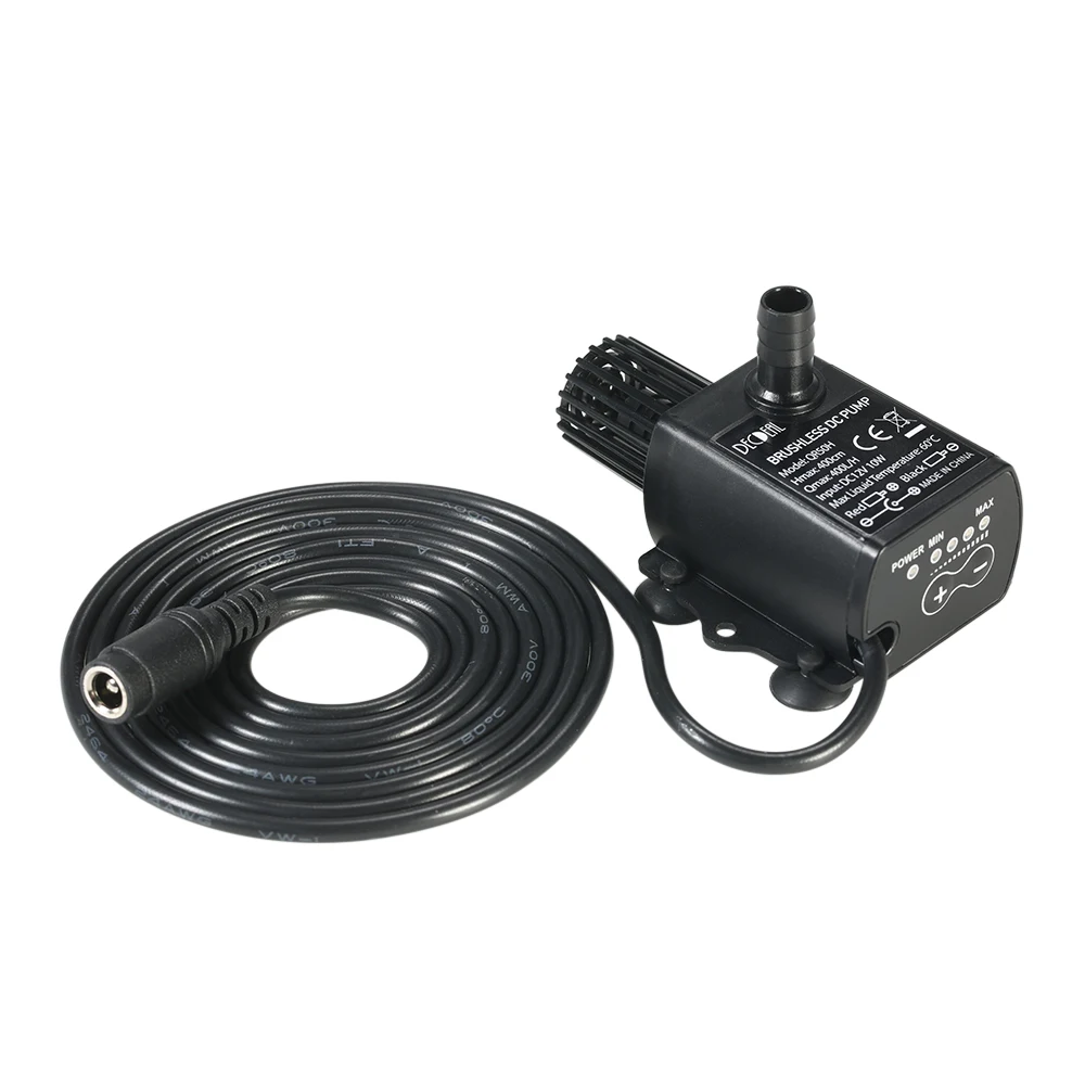 Ultra-quiet Brushless Mini Water Pump Circulation Submersible Water Pump Fountain Flow Adjustment DC12V 10W 400L/H Lift 400cm
Ultra-quiet Brushless Mini Water Pump Circulation Submersible Water Pump Fountain Flow Adjustment DC12V 10W 400L/H Lift 400cm