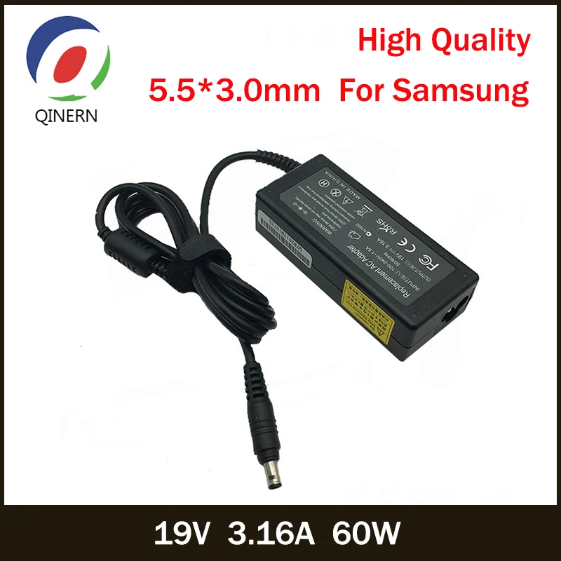 QINERN 19V 3.16A 60W 5.5*3.0mm AC Laptop Charger Power Adapter For Samsung sens630 sens640 X05 X06 M series Sens Pro series Q330
QINERN 19V 3.16A 60W 5.5*3.0mm AC Laptop Charger Power Adapter For Samsung sens630 sens640 X05 X06 M series Sens Pro series Q330