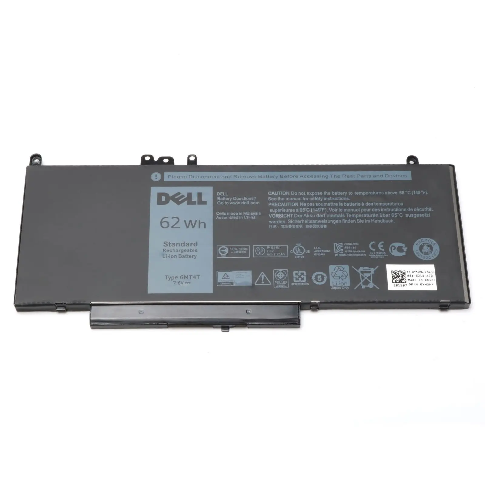 Genuine 7.6V 62Wh 6MT4T G5M10 Battery For Dell Latitude E5250 E5450 E5570 7V69Y K9GVN
Genuine 7.6V 62Wh 6MT4T G5M10 Battery For Dell Latitude E5250 E5450 E5570 7V69Y K9GVN
