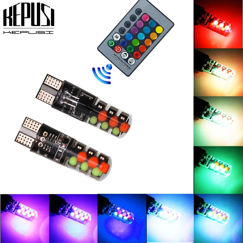 T10 W5W LED Car Light RGB LED Bulbs COB With Remote Control 194 168 501 Strobe LED Lamp Read Lights Colorful led interior light
T10 W5W LED Car Light RGB LED Bulbs COB With Remote Control 194 168 501 Strobe LED Lamp Read Lights Colorful led interior light