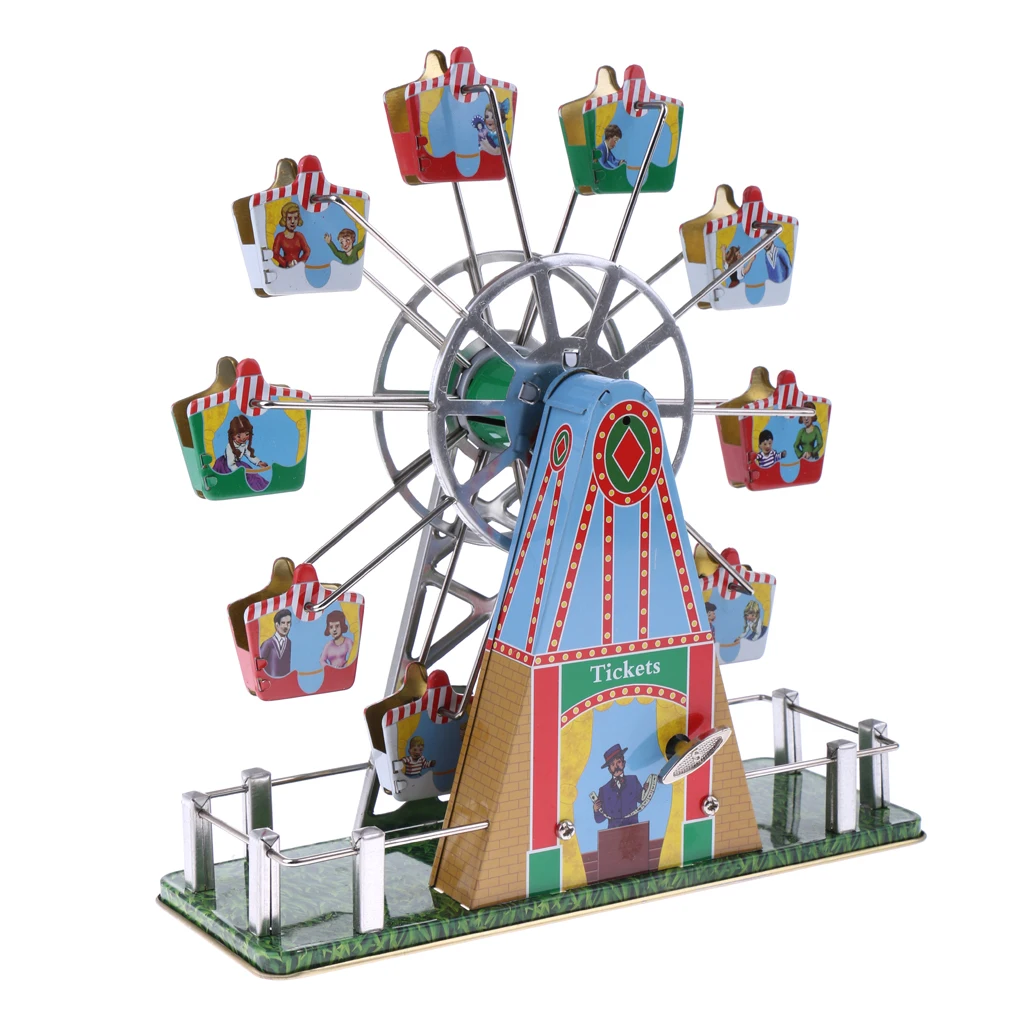 Colorful Retro Wind up Spinning Ferris Wheel with Music Movement Clockwork Metal Tin Toy Collectible Kids Child Birthday Gift
Colorful Retro Wind up Spinning Ferris Wheel with Music Movement Clockwork Metal Tin Toy Collectible Kids Child Birthday Gift