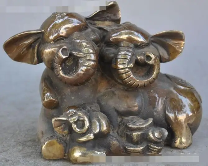 S03932 chinese bronze fengshui animal Elephants Baby wealth yuanbao money family statue B0403
S03932 chinese bronze fengshui animal Elephants Baby wealth yuanbao money family statue B0403