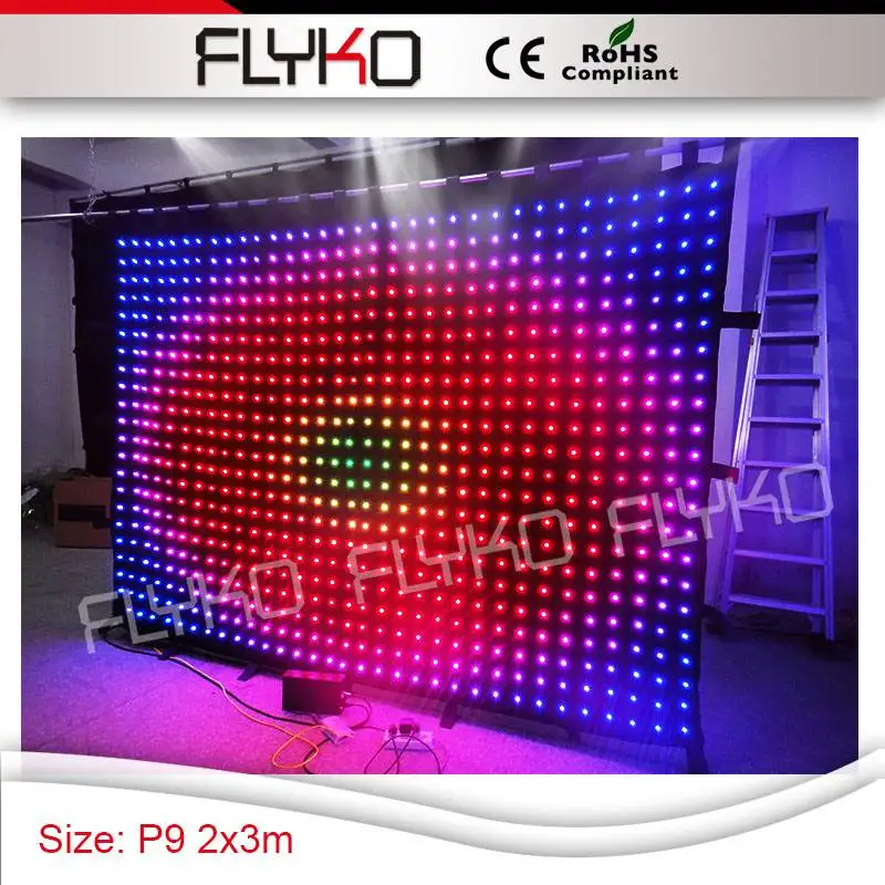 Free shipping P9 2x3m programmable equipment led video curtain DJ stage display screen
Free shipping P9 2x3m programmable equipment led video curtain DJ stage display screen