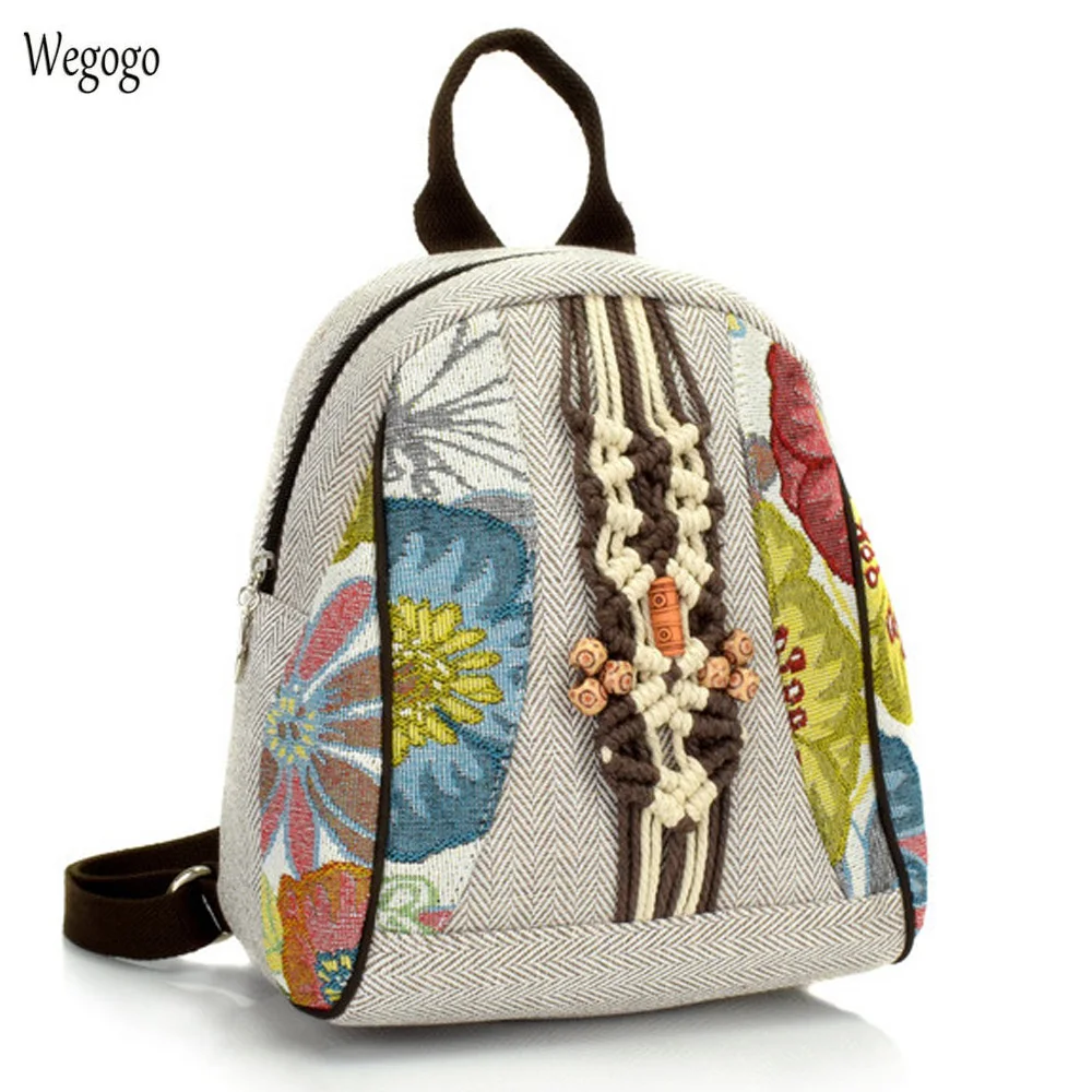 2019 New Retro Woman Backpack Female Shoulder Bag Pure Hand-woven Cotton Linen Small Rucksack Ancient Bag Student School Bags
2019 New Retro Woman Backpack Female Shoulder Bag Pure Hand-woven Cotton Linen Small Rucksack Ancient Bag Student School Bags