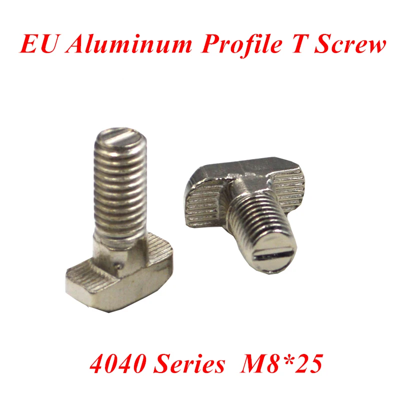 

20pcs/lot M8*25 Hammer Head T Screw Bolt Aluminum Connector T Hammer Screws for 4040 Aluminum Profile CNC Nut DIY Parts