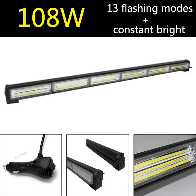 108W COB LED Emergency Hazard Warning Traffic Advisor Strobe Light Bar DRL White Lamp
108W COB LED Emergency Hazard Warning Traffic Advisor Strobe Light Bar DRL White Lamp