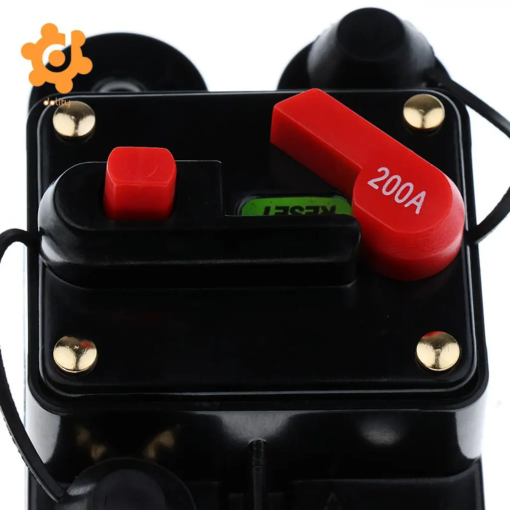 dolity 50A/150A/200A/250A Car Inline Manual Reset Circuit Breaker Fuse Power Protection DC12V-24V