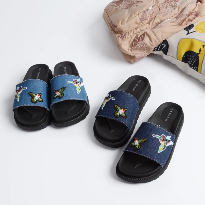 summer denim slippers embroider birdie platform sandals woman open toe jean flip flops flower slippers female gladiator sandals
summer denim slippers embroider birdie platform sandals woman open toe jean flip flops flower slippers female gladiator sandals