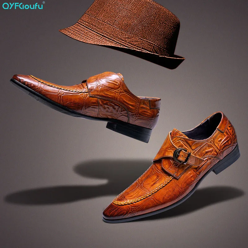 QYFCIOUFU Fashion Monk Strap Buckle Shoes Genuine Leather Wedding Formal Men Dress Shoes Crocodile Pattern Oxford Shoes US 11.5
QYFCIOUFU Fashion Monk Strap Buckle Shoes Genuine Leather Wedding Formal Men Dress Shoes Crocodile Pattern Oxford Shoes US 11.5