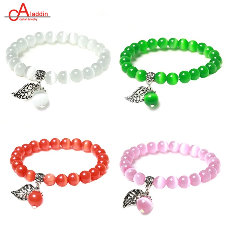 Aladdin Natural Opal Beads Bracelets 8MM Cat's Eye Crystal Bangles Fashion Jewelry Silver Alloy Leaf For Women Cute Charm Gifts
Aladdin Natural Opal Beads Bracelets 8MM Cat's Eye Crystal Bangles Fashion Jewelry Silver Alloy Leaf For Women Cute Charm Gifts