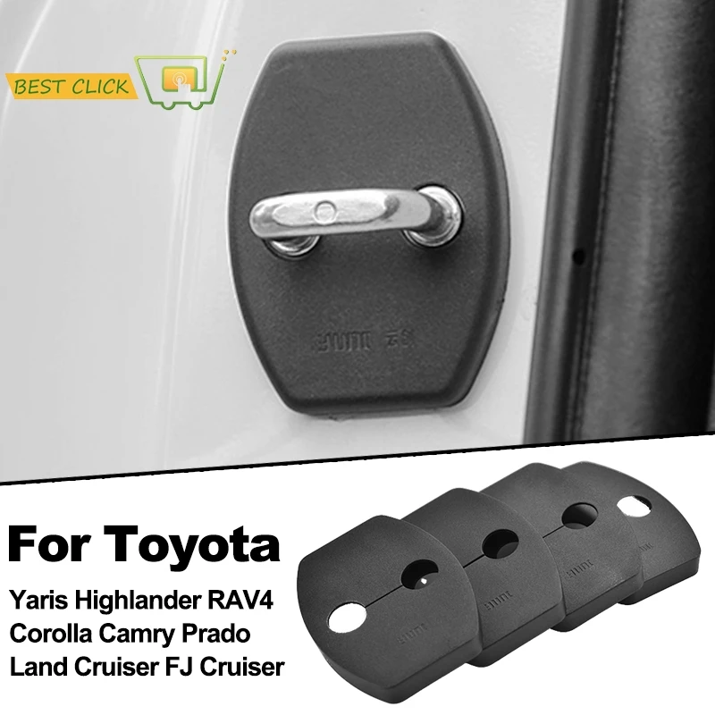 4x Silver Stainless Steel Car Door Lock Cover Case For