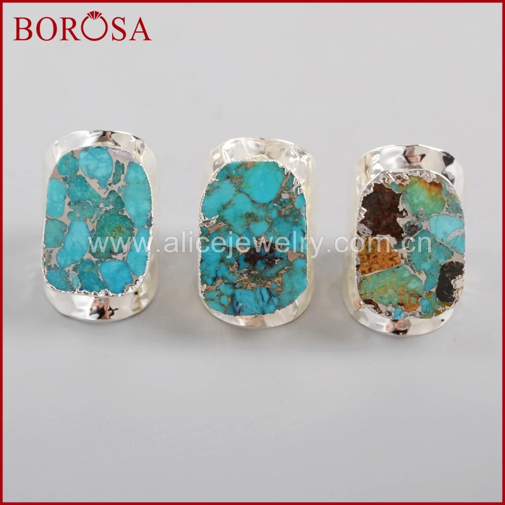 BOROSA 5/10PCS Silver Color Natural Copper Turquoises Ring for Women Jewelry,Fashion Natural Blue Stone Rings High Quality S1458
BOROSA 5/10PCS Silver Color Natural Copper Turquoises Ring for Women Jewelry,Fashion Natural Blue Stone Rings High Quality S1458