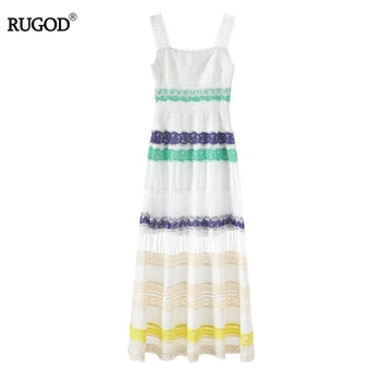 RUGOD Multicolor striped women summer dress elegant vintage strap tank neck vintage loose a line boho chic style hot sale modis
RUGOD Multicolor striped women summer dress elegant vintage strap tank neck vintage loose a line boho chic style hot sale modis
