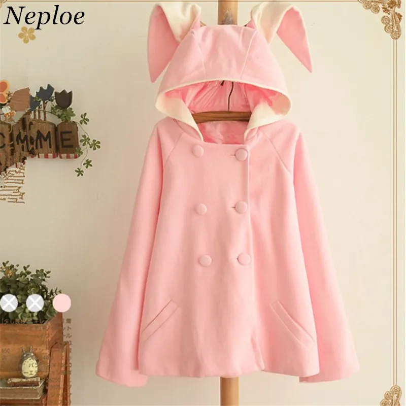 Nepole Cute Rabbit Ears Hooded Sweet Girl Coat Solid Double Breasted Women Blends 2019 Auttum Winter New Chic Outwear 68890
Nepole Cute Rabbit Ears Hooded Sweet Girl Coat Solid Double Breasted Women Blends 2019 Auttum Winter New Chic Outwear 68890