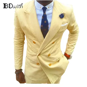 Light Yellow Wedding Men Suit Peaked Collar Slim Fit 2 Pieces (Jacket +Pant) Custom Made For Wedding Groom Tuxedos Formal Suits 
Light Yellow Wedding Men Suit Peaked Collar Slim Fit 2 Pieces (Jacket +Pant) Custom Made For Wedding Groom Tuxedos Formal Suits