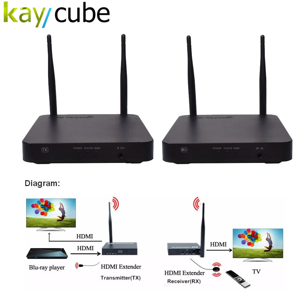 Kaycube HDMI беспроводной удлинитель 100 м 2 4G и 5 ГГц 1080P передатчик приемник комплект ИК