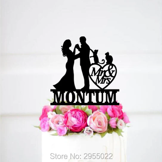 Фото Mr & Mrs Wedding Cake Topper Personalized Dancing wedding cake topper with pets  Дом и | Товары для украшения тортов (32934112453)