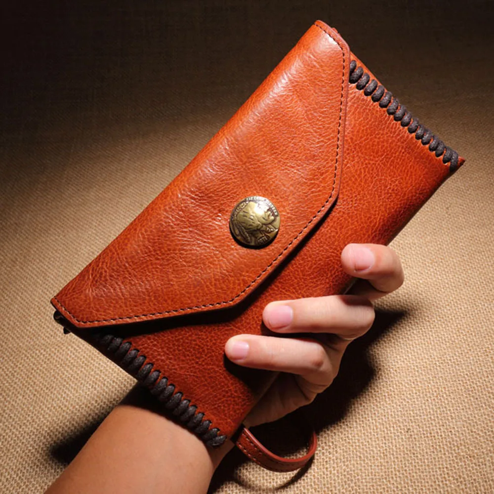 IamVoid Handmade Vegetable Tanned Cowhide Vintage Leather Purse Removable Hand Brushed Men's leather Wallet with Bronze Rivet
IamVoid Handmade Vegetable Tanned Cowhide Vintage Leather Purse Removable Hand Brushed Men's leather Wallet with Bronze Rivet